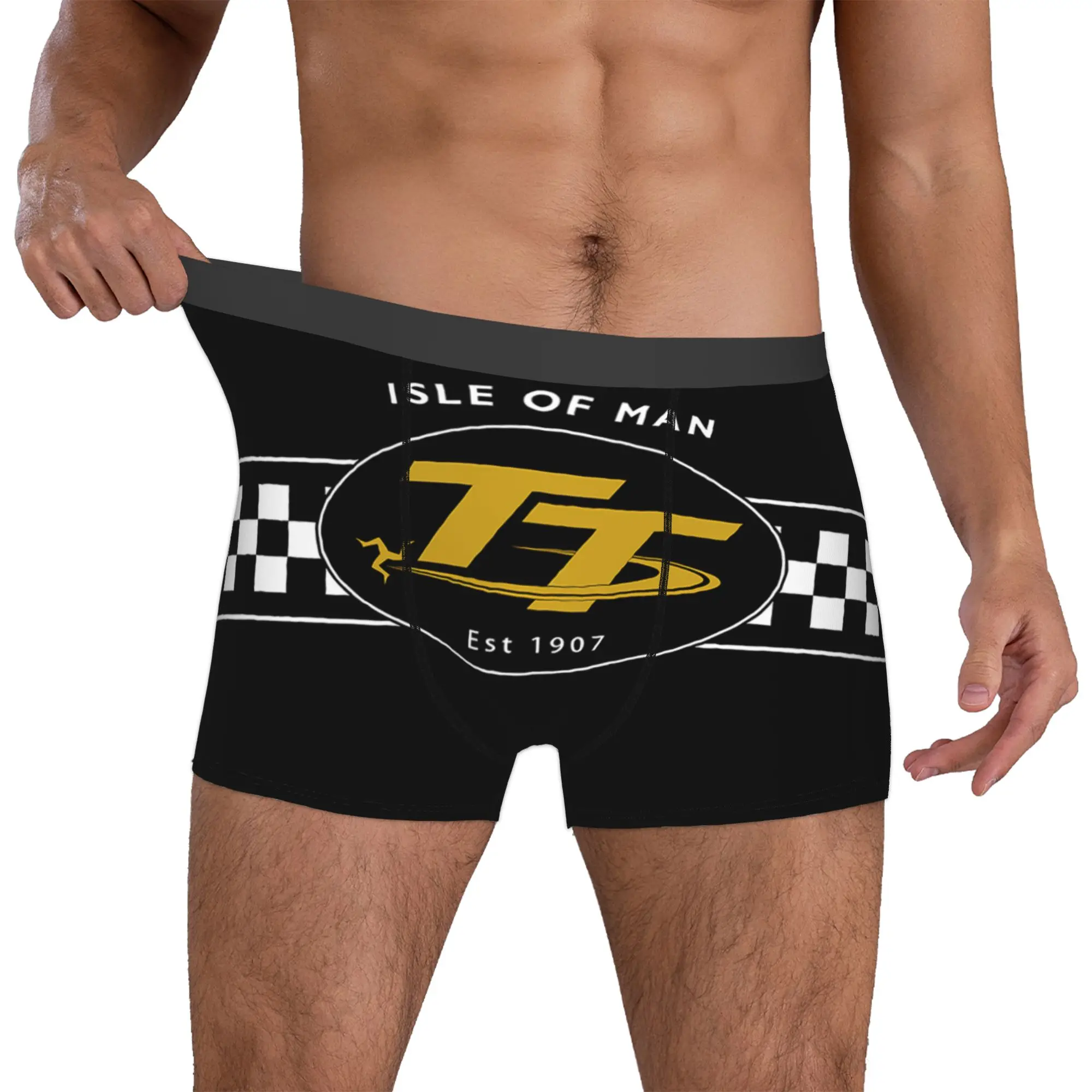 Isle Of Man Tt Racing Motorcycle Underwear Male Print  Boxer Briefs Shorts Panties Soft Underpants