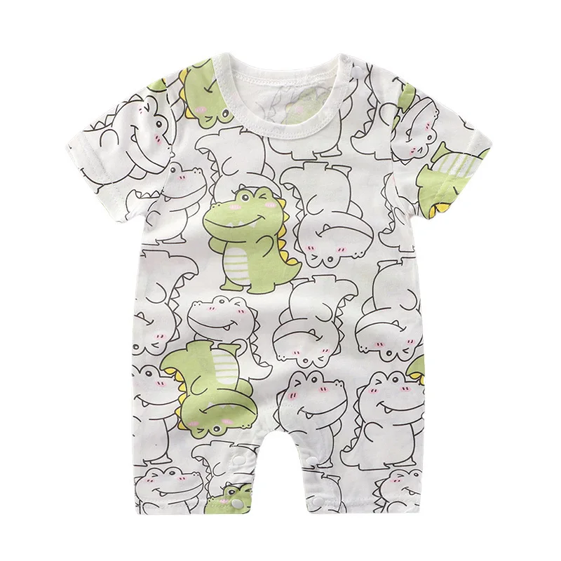 

Breathable Cotton Baby Cartoon Jumpsuits, Short Sleeve Bodysuit for Newborn Infant Boys Girls Rompers of Crawling Clothes