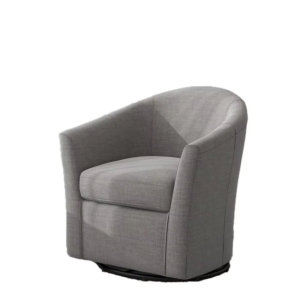 Swivel coffee chair armchair, modern round armchair with single seat comfortable reading bucket chair for living room bedroom