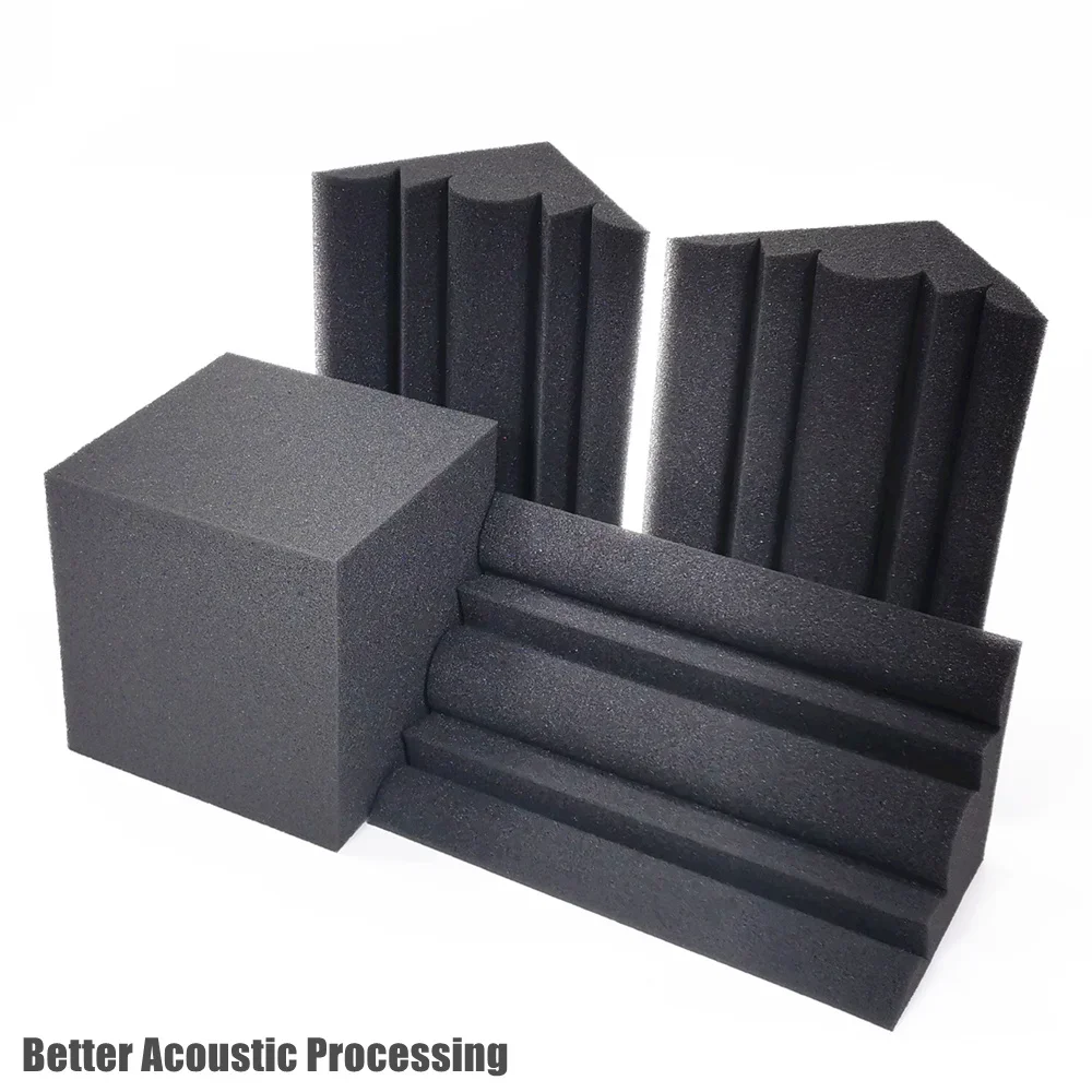 16Pcs/Pack Acoustic Bass Traps Foam Kit 4Pcs 15x15x15cm Sound Absorbing Foam Cubes+12Pcs 12x12x24cm Corner Foam High Density