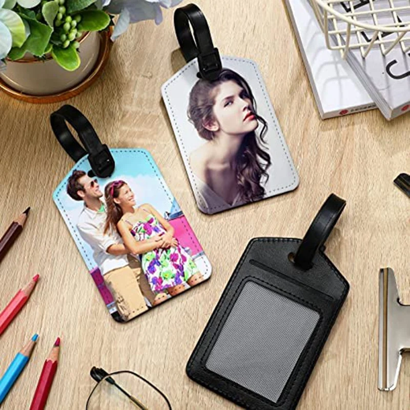 Sublimation Luggage Tags For DIY Travel Suitcase Sports Bags Label Tag Holder Gift Craft, Rectangle