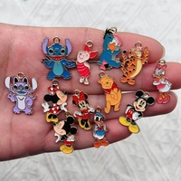 10pcs  Stitch Pack Alloy Drops Animal Charm Pendant Necklace Keychain DIY Handmade Keychain Necklace Cute Earring