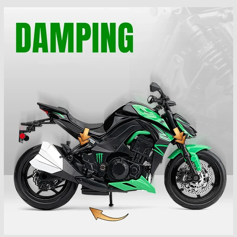 1:12 Kawasaki Z1000 Alloy Die Cast Motorcycle Model Toy Vehicle