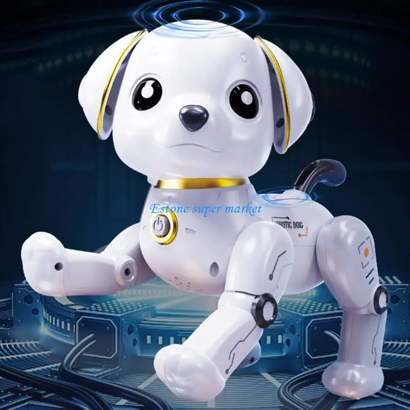 Juguete perro robótico eléctrico 090B, juguete mecánico para cachorros con Control remoto para niños, juego interacción,