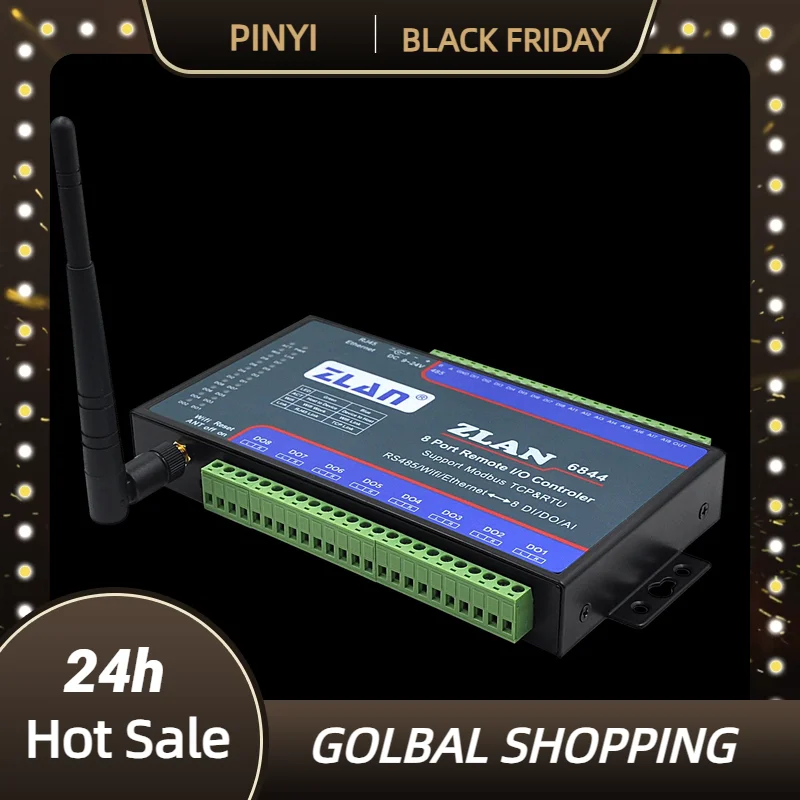 Modulo i/o originale ZLAN6844 8 canali AI DI DO WIFI + LAN + Modbus TCP RTU Raccoglitore dati controller IO remoto