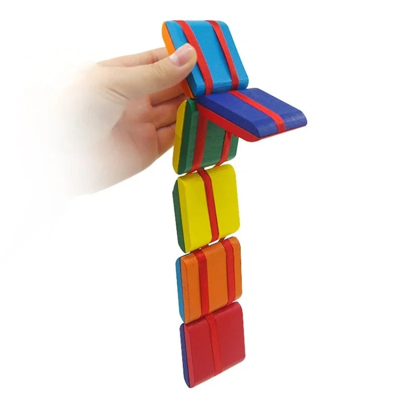 Juguete de descompresión divertido para niños, juguete Visual ilusionflipo Flip, solapa colorida, escalera de madera, regalo de interacción entre