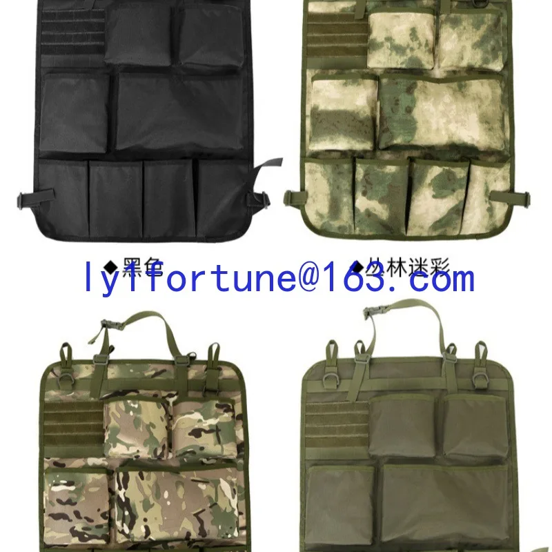 Hot-selling car tactical seat storage bag multi-functional camouflage back chair storage bag