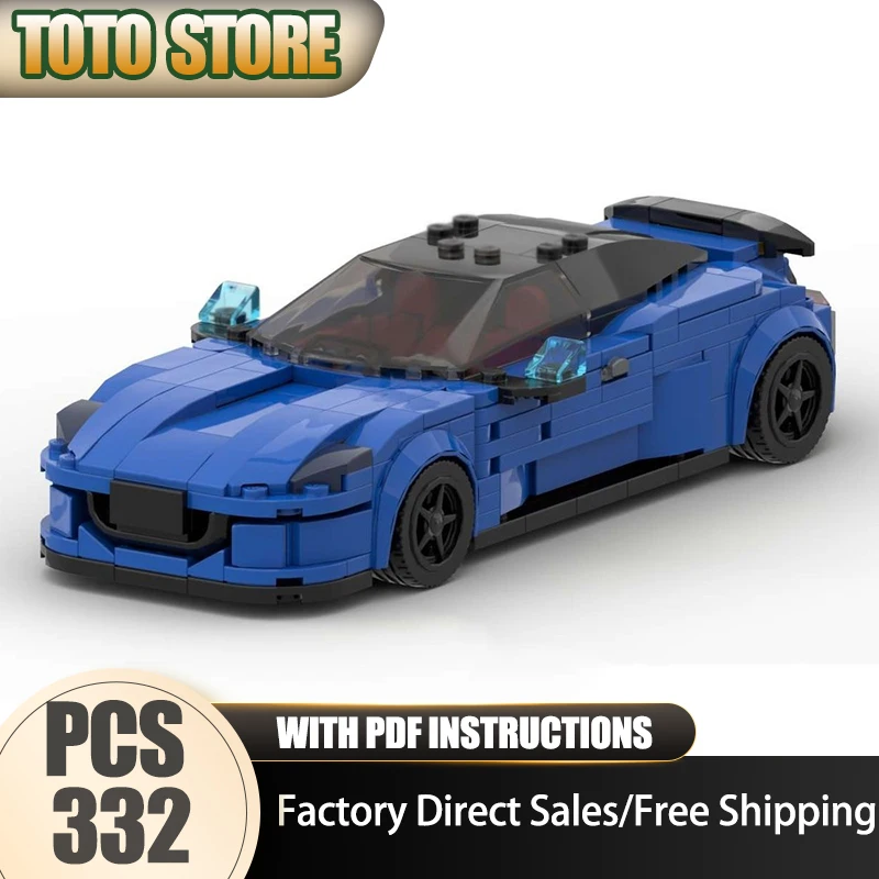 

Moc Building Bricks Blue Speed Champions Модель автомобиля Технология Супер спортивный автомобиль Модель Блок Игрушка DIY Сборка Рождественский подарок