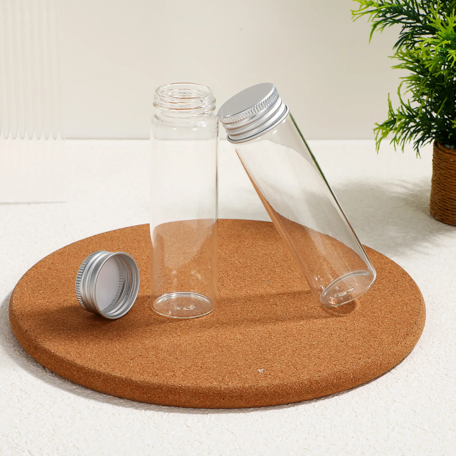 

20Pcs 50Ml Glass Storage Containers Clear Bottles with Aluminum Cap for Liquid Powder Food Travel Kitchen Essentials