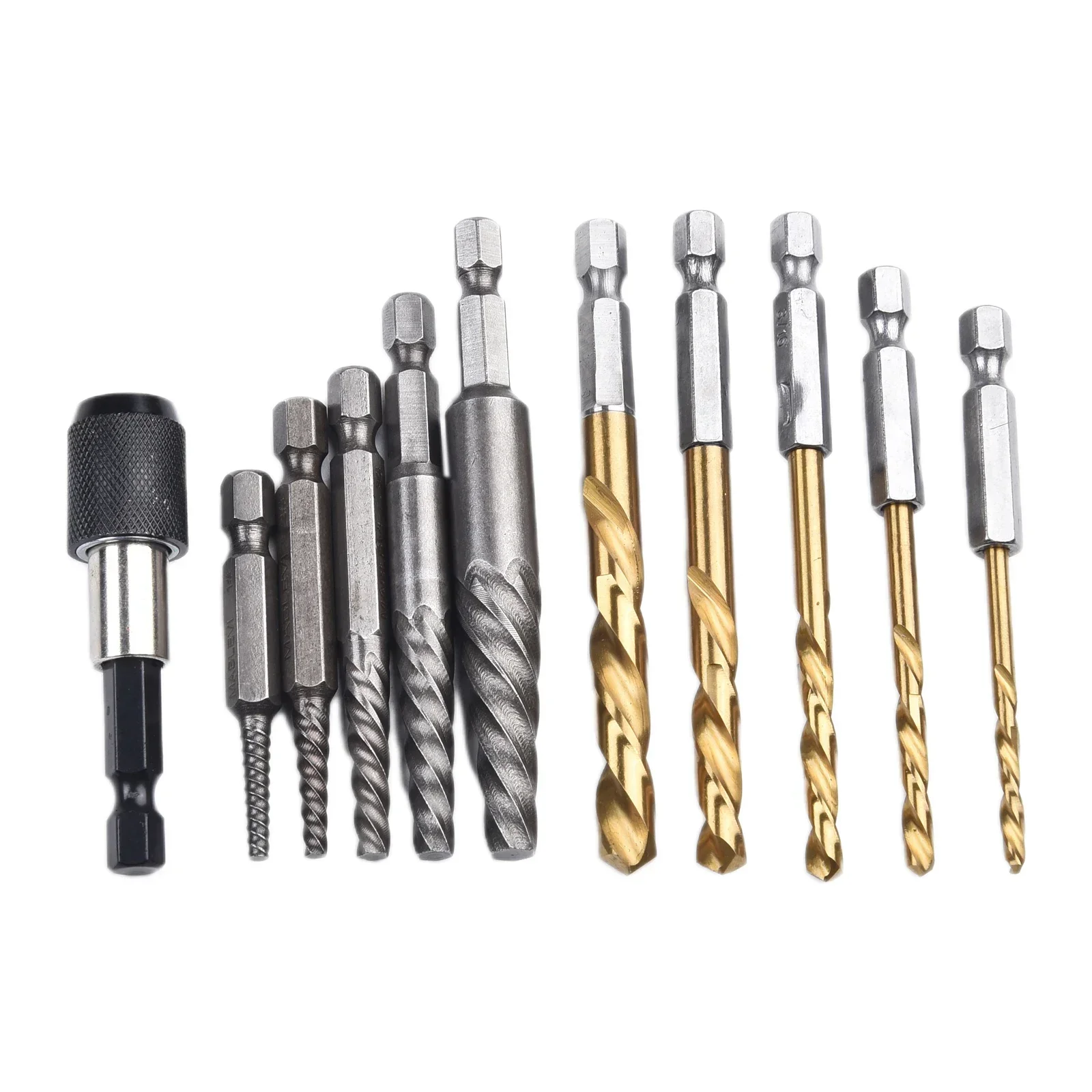 Power Tools Nut Removal Tool Set Hex Screw Remove High Hardness 1/4 1/8 11pcs 19/64 3/16 Extractor Compact Tool