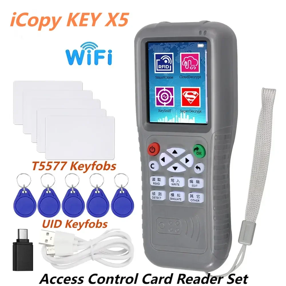 WiFi RFID Copier Duplicator NFC Reader Writer 125KHz Programmer Mobile Phone Decode Copy Key Card for Door Access Control System