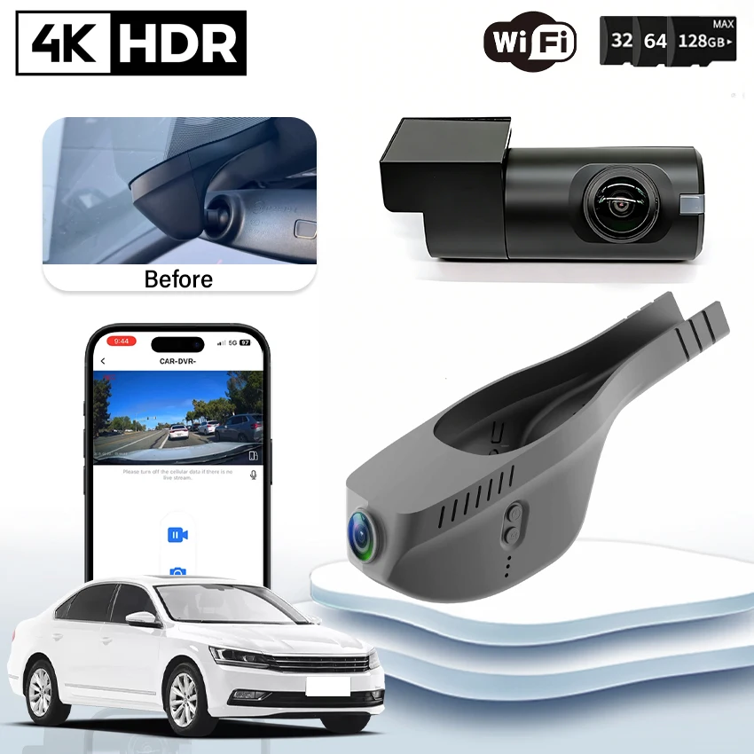 

Plug and Play 4K 2160P Dash Cam For Volkswagen VW Passat B8 2016-2023 Jetta Car Dvr Recorder WIFI＆App control video recorder