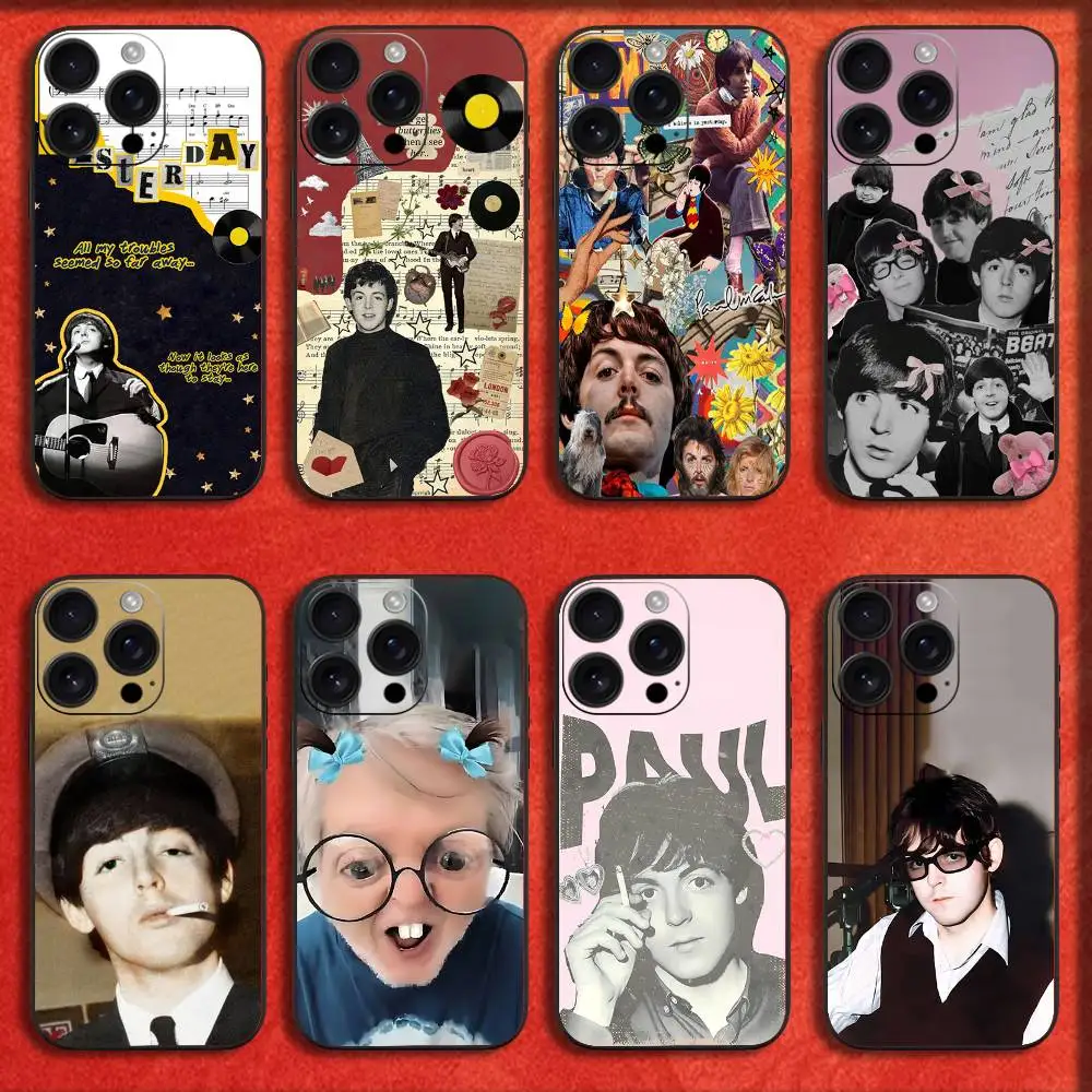

Phone Case For iPhone 16,15,14,13,12,11,Pro,XS,Max,XR,Plus,E,Mini Black Shockproof Singer P-Paul M-McCartney Cover