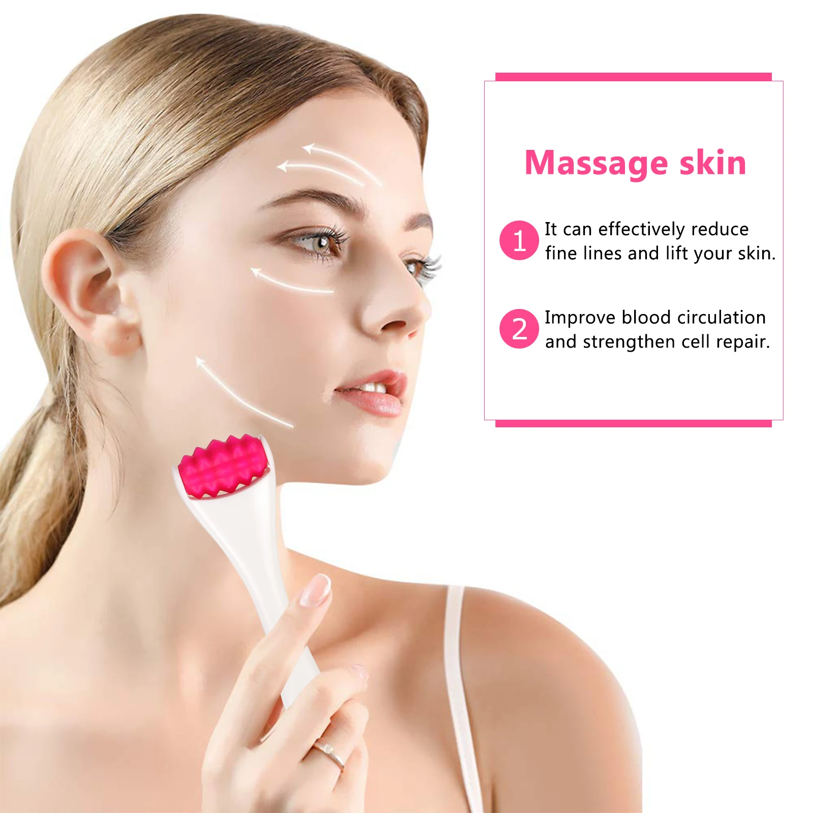 

1pc Eye Massager Face Tool Silica Gel Roller Cream Import Device Lightweight Portable Full Face Massage Suitable