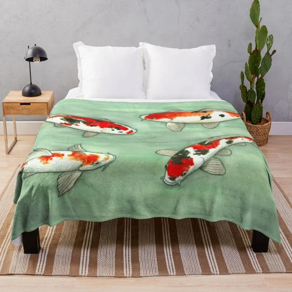 La ronde des carpes koi Throw Blanket Soft Plaid Beach Giant Sofa Furrys Blankets