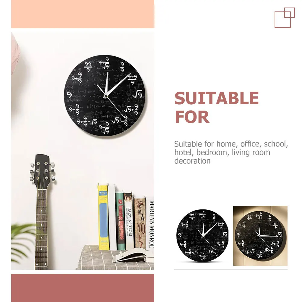 

Numerical Equation Style Wall Clock Modern Round Decorative For Home Office Living Room Bedroom Silent Non-Ticking Mute