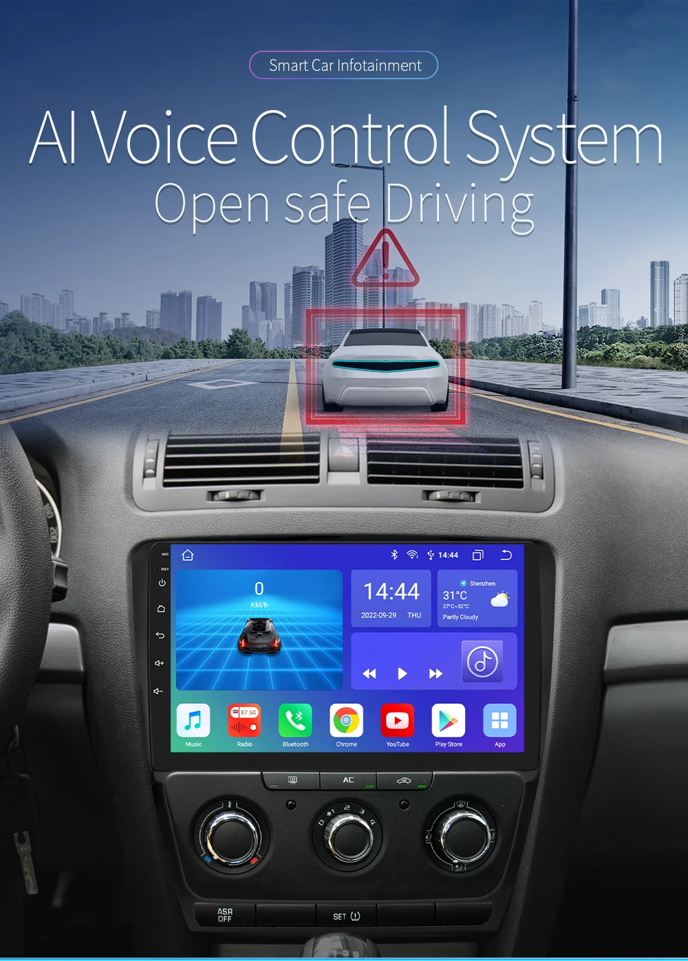 Hizpo 7862 Autoradio für Skoda Octavia 2 2008–2013 GPS Smart Intelligent Systems Autoradio Wireless CarPlay Android Auto WIFI 4G – Detail 5