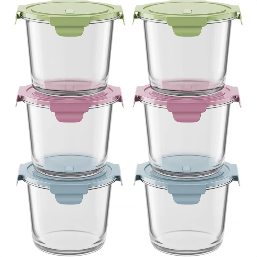 

4 PCS Glass Meal Prep Containers with Lids Airtight 3Cup Glass Storage Containers Set HeatResistant BPAFree for Soup Leftover M