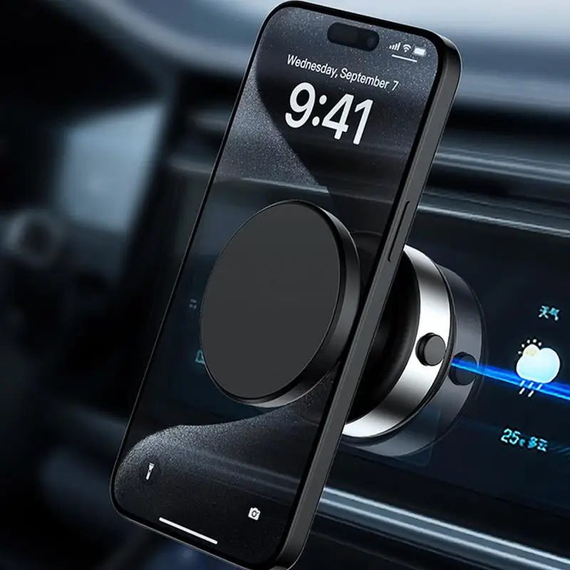 자기 자동차 전화 홀더 360 학위 회전 알루미늄 합금 전화 마운트 자동차 다기능 진공 흡착 전화 크래들