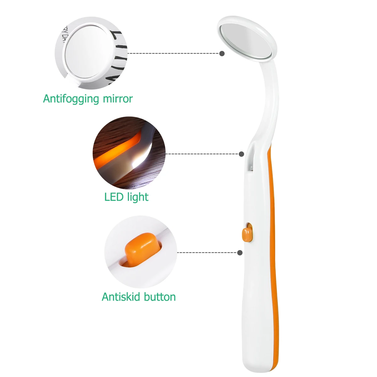 2 Stuks Tand Inspectie Spiegel Tandspiegel Mond Tand Inspectie Spiegel Plastic Mond Speculum Met Led Licht Mondverzorging Tool