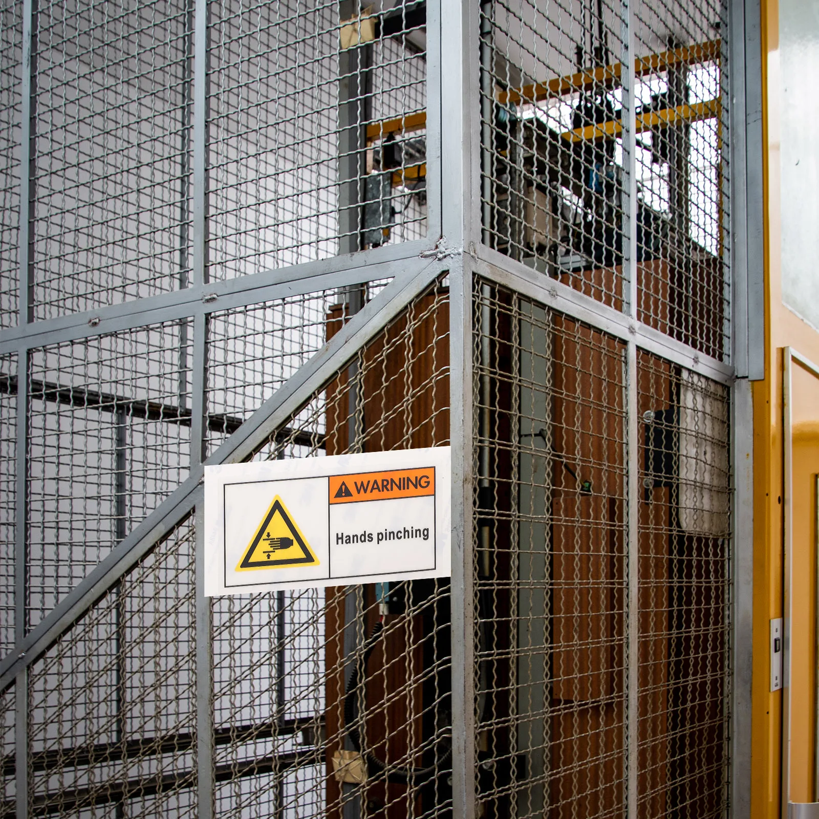 4pcs Warning Signs Sticker For Hands Injury Safety Caution Label Machinery Equipment Use Durable Adhesive Traffic Safety Sign