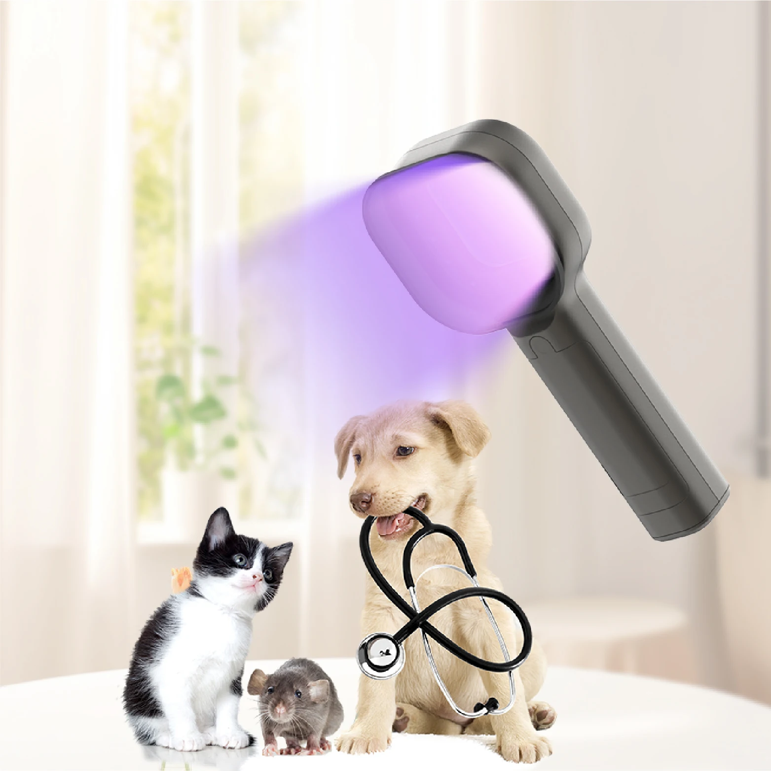 Woods Light Skin Examination For Cat Dog Ringworm Handheld UV Wood\'s lamp Skin Fungus Detector Vitiligo Pityriasis Versicolor