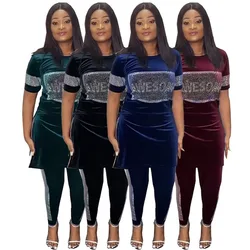 Ropa africana para mujer primavera y otoño 2023 mujeres africanas de manga larga negro conjuntos de dos piezas Top y pantalón ropa africana