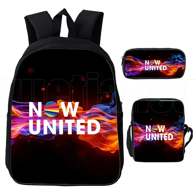 3D Now United Backpack Women 3 PCS/set Hip Hop Mochila UN Team Plecak Kpop Pencil Case Shoulder Bookbag Zipper Girls Travel Bags