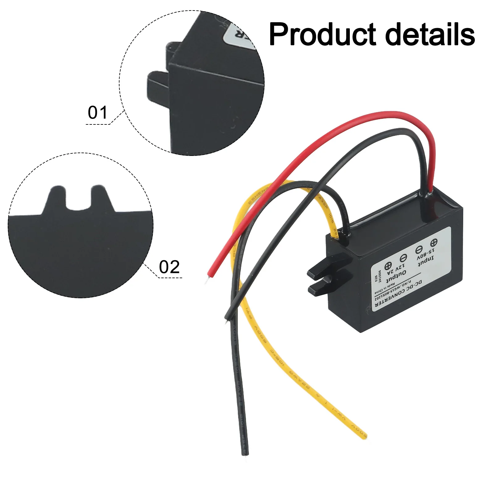 LED Driver Circuit DC Step Down Converter Thermal Conductive Silicone Potting ABS Flame Retardant Shell For RV Power Management