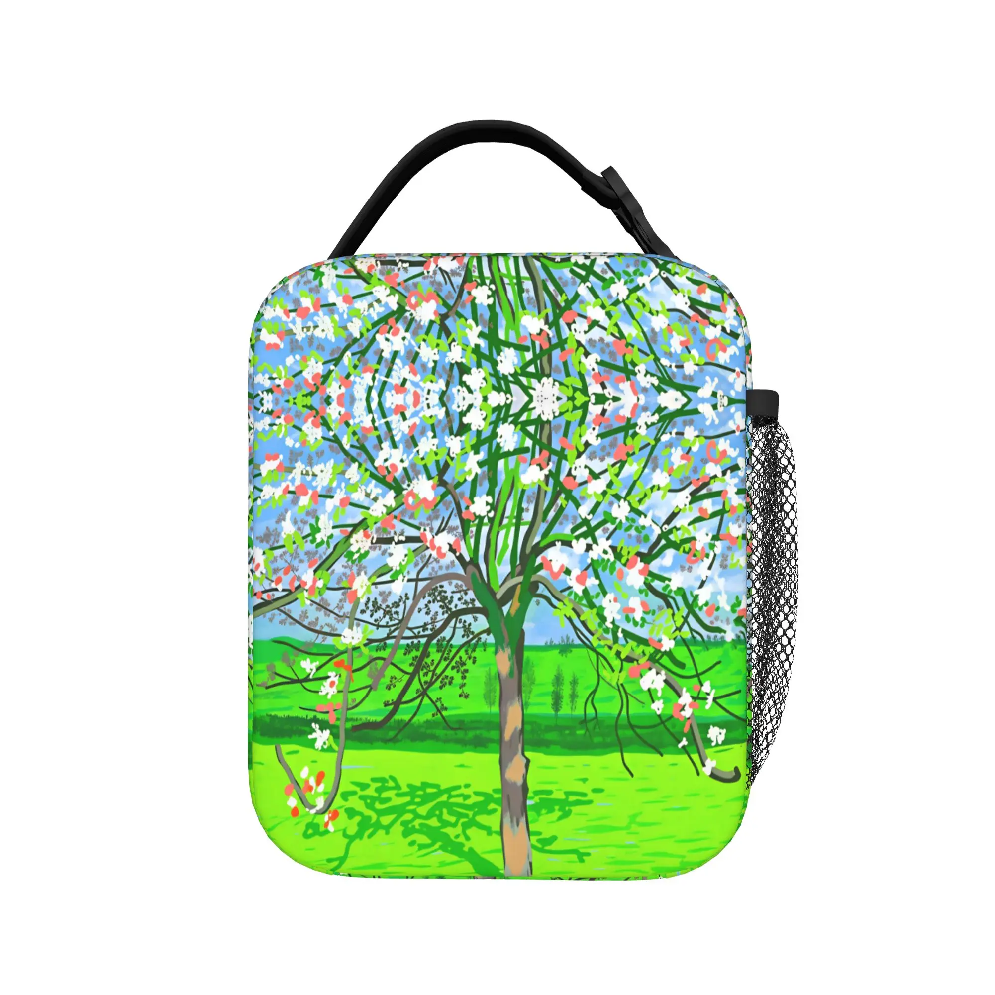 David Hockney   Chicago Exhibition Poster Lunch Bag  Convenient Lunch Box Men Outdoor Picnic Graphic Cooler Bag  Tote Handbags