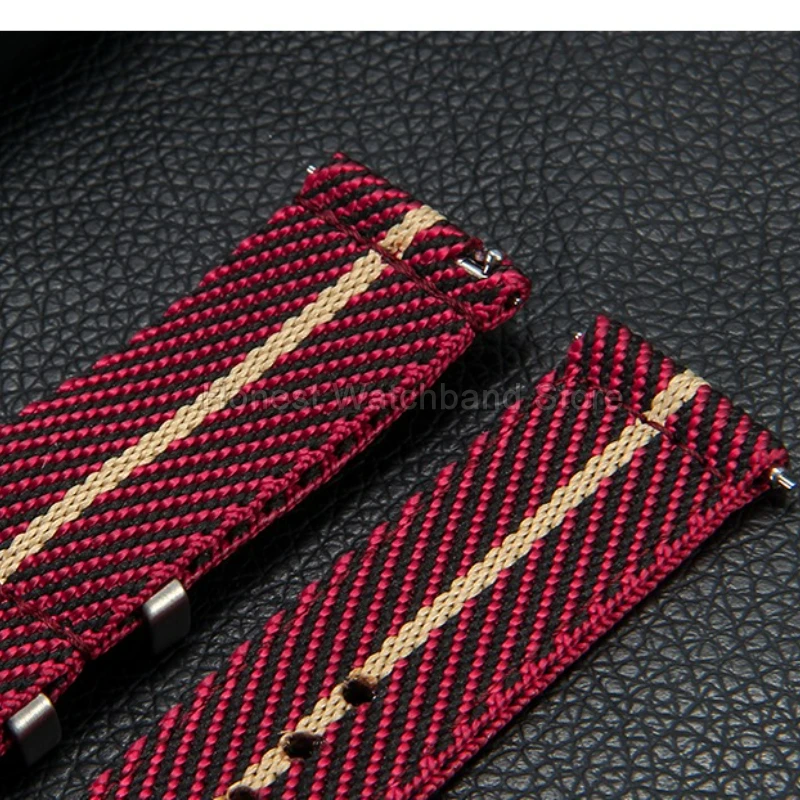 Leisure-ใช้กันน้ํากันน้ําไนลอนสําหรับ TUDOR Longines MIDO DW Rolex Omega STEEL BUCKLE Soft-Glide Comfort-Fit