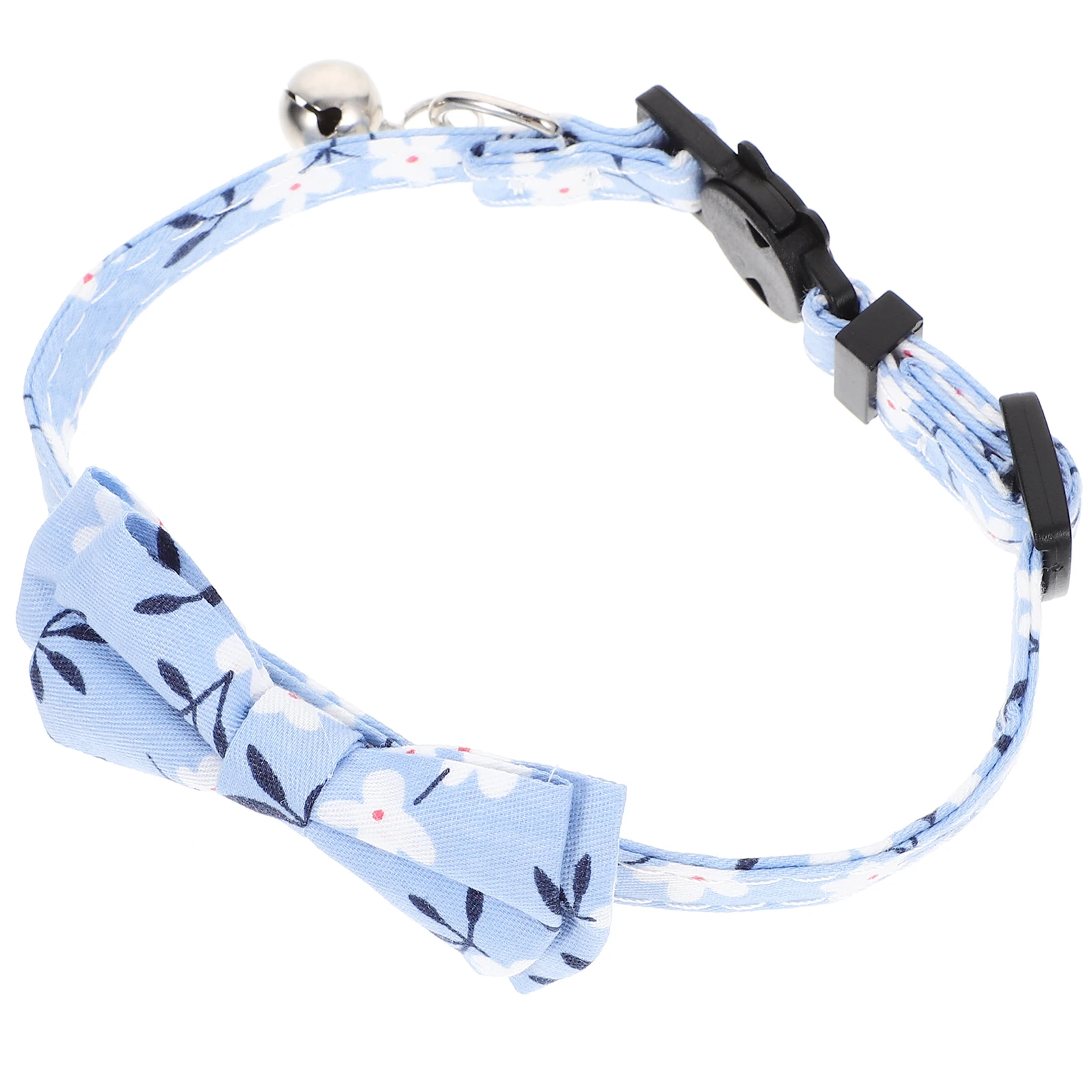 

Cat Bow Tie Bell Charm Blue Floral Adjustable Polyester Unique Pattern Pet Kitten Neck Collar Dog Collar Adorable Accessory