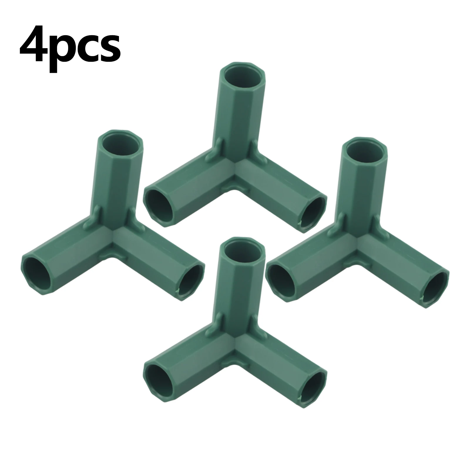 4Pcs Greenhouse Frame Building Connector Green 16-17mm Outdoor Garden Structure Pole Joint Adapter-Plastic 3 4 5 Way Connector