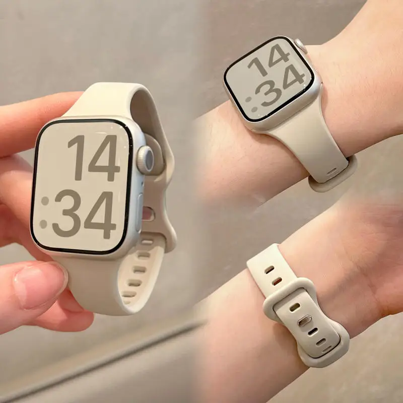 Schlankes Silikon armband für Apple Uhren armband 45mm 44mm 40mm 41mm 42-38mm Sporta rmband iwatch Serie 8 7 se 3 4 5 6 9 ultra 2 49mm