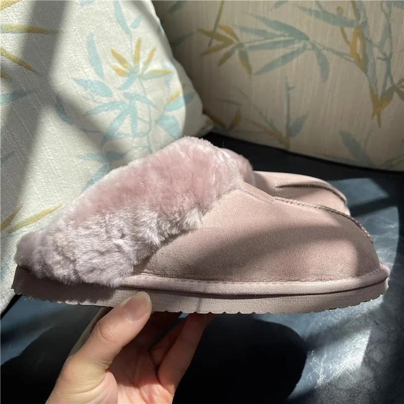 Promotion Women Slippers Thick Plush Winter Indoor Slippers Keep Warm Solid color Home Slippers  Large Size Men Women Home Shoes