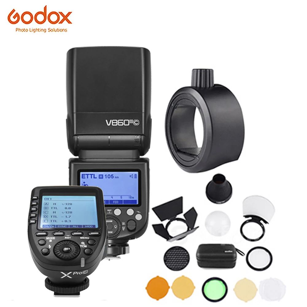

GODOX V860III AK-R1 XPRO X2T Transmitter Li-ion TTL 2.4G HSS Flash Speedlite V860 III for Canon Nikon Sony Olympus Fuji Pentax