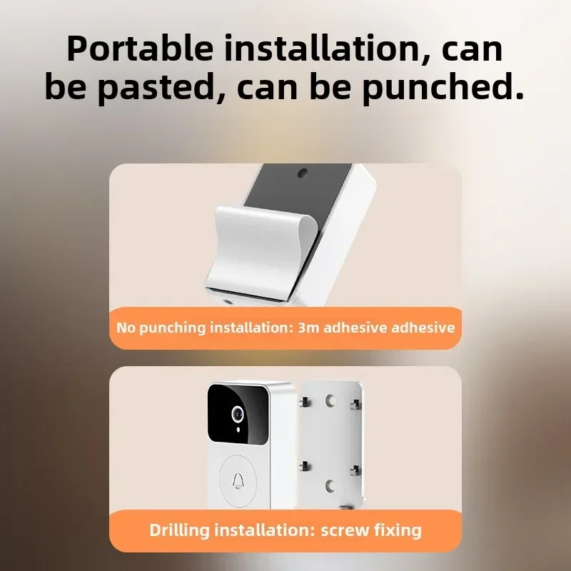 WiFi wireless visual high-definition doorbell, motion detection infrared capture security smart home, home WiFi intercom