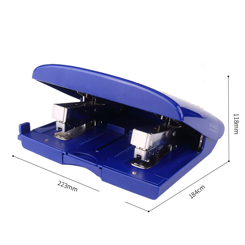 Double head stapler double hole double nail standard stapler medium nail labor saving metal plastic book machine 50ST