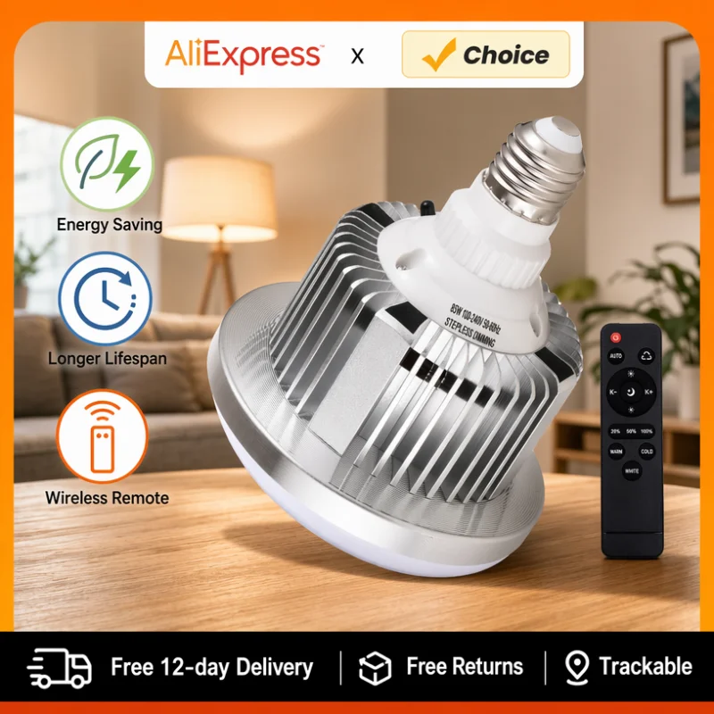 85 W LED-Glühbirne, 3200 K-5500 K, energiesparend, einstellbare Helligkeit, E27-Halterung mit Fernbedienung für Fotostudio