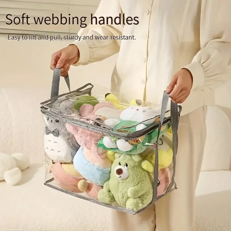 Plush Toy Storage Bag Large Capacity Organizer for Children's Stuffed Animals, Student Book Waterproof Storage Study Container