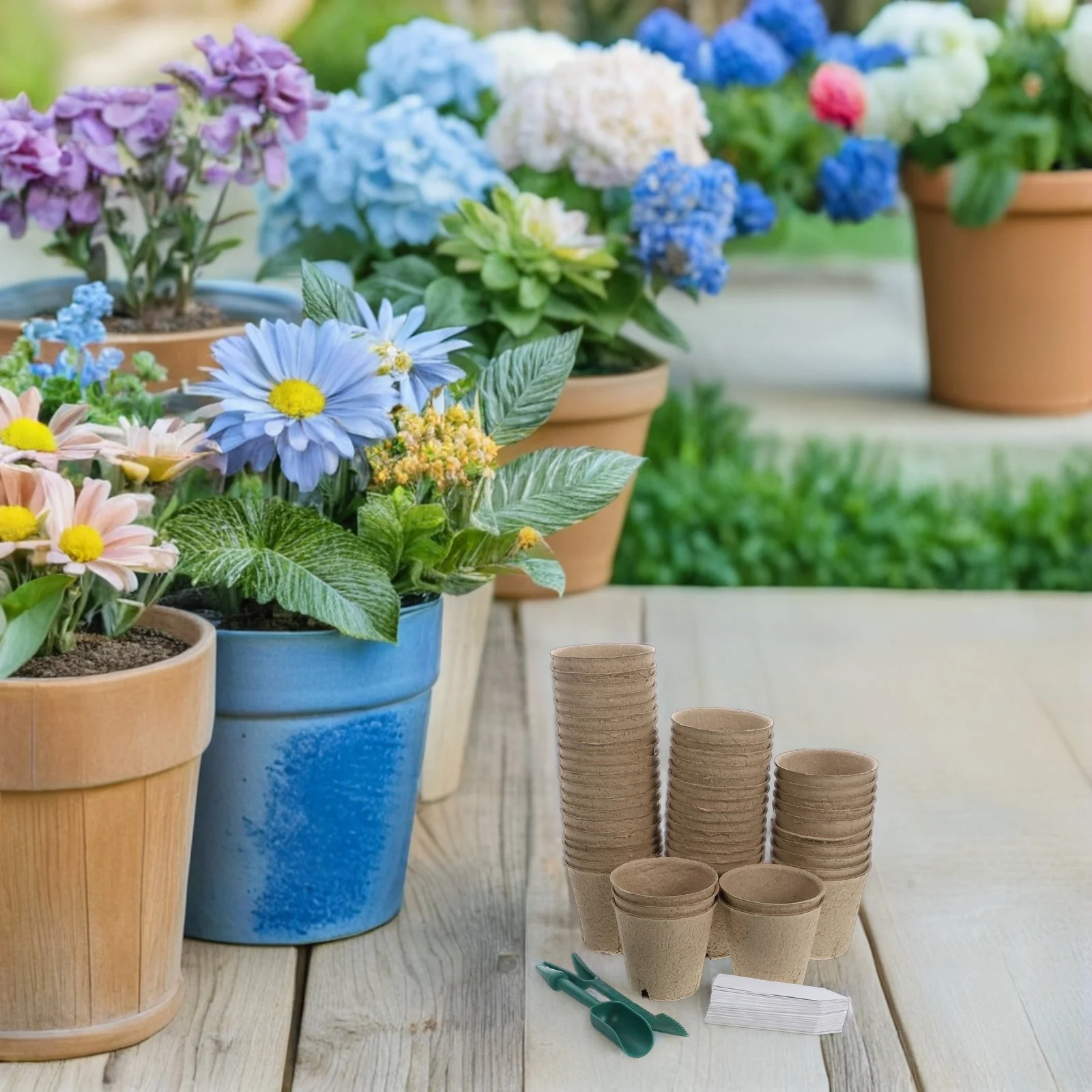 

1 set 1 Set Of Paper Plant Pots With Drainage Holes For Indoor Outdoor Garden Plants Small Succulent Flowerpots Reusable