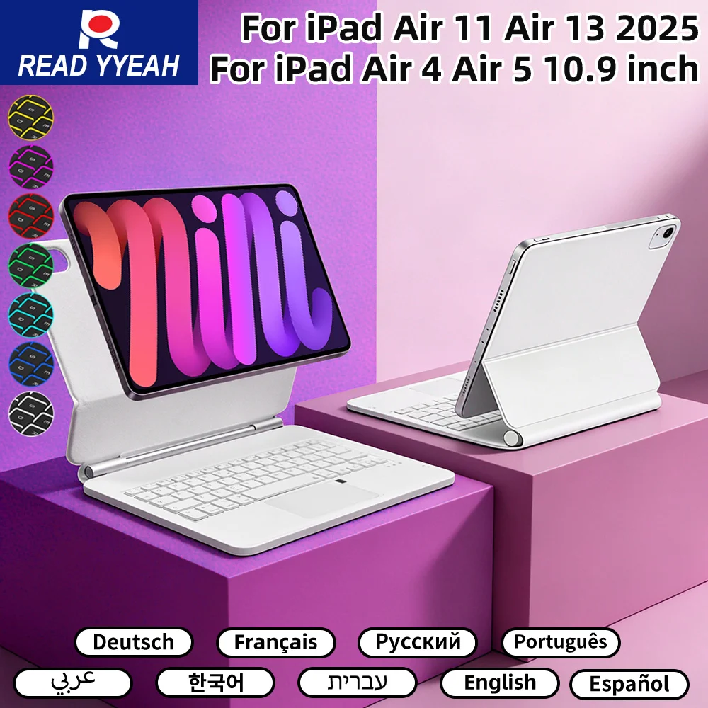 

Магнитная Bluetooth-клавиатура Magic для iPad Pro 11, 12.9, Air 11, 13, M2, умный чехол для iPad A16, 10-го, 11-го поколений, Air 6, Air 4, 5, чехол для планшета