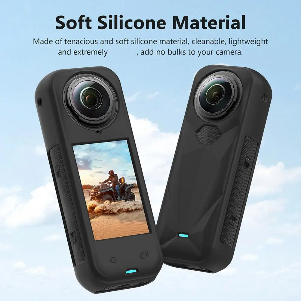 Black Version For Insta360 X5 Lens Body Cover Lens Protective Cover Anti Drop And Skin Friendly Silicone Protective Cover P7Y3