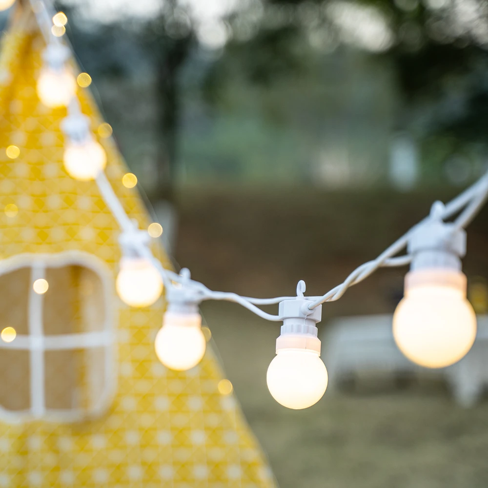 

23Meter Patio Bulb String Light Outdoor Garland Festoon White Cable Globe Christmas Fairy Lights Garden Wedding Party Decoration