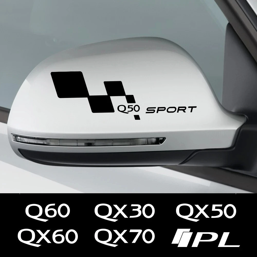 

2 шт., виниловые светоотражающие наклейки для зеркала заднего вида Infiniti Q50, QX60, Q30, QX70, QX50, QX30, QX80, Q70, Q60