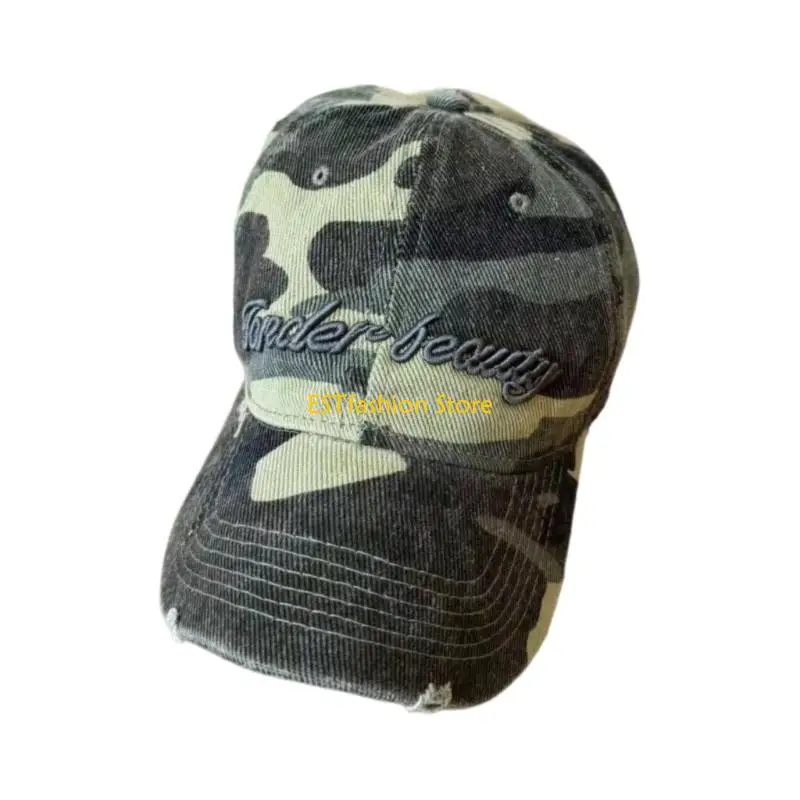 Y5GC Distressed Baseball Hat Embroidery Letter Sunproof Hat For Dance Street Wear