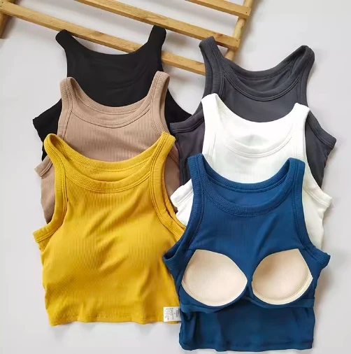 ort Crop Top Strapl Yoga Sports Vest Qui Dry Svel irt Women's Summer One-Piece Inner Wear Outerwear