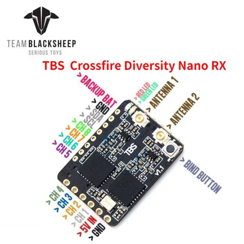 

Original TBS Team BlackSheep Crossfire Diversity Nano 915/868Mhz Receiver RX CRSF Long Range FPV Drones