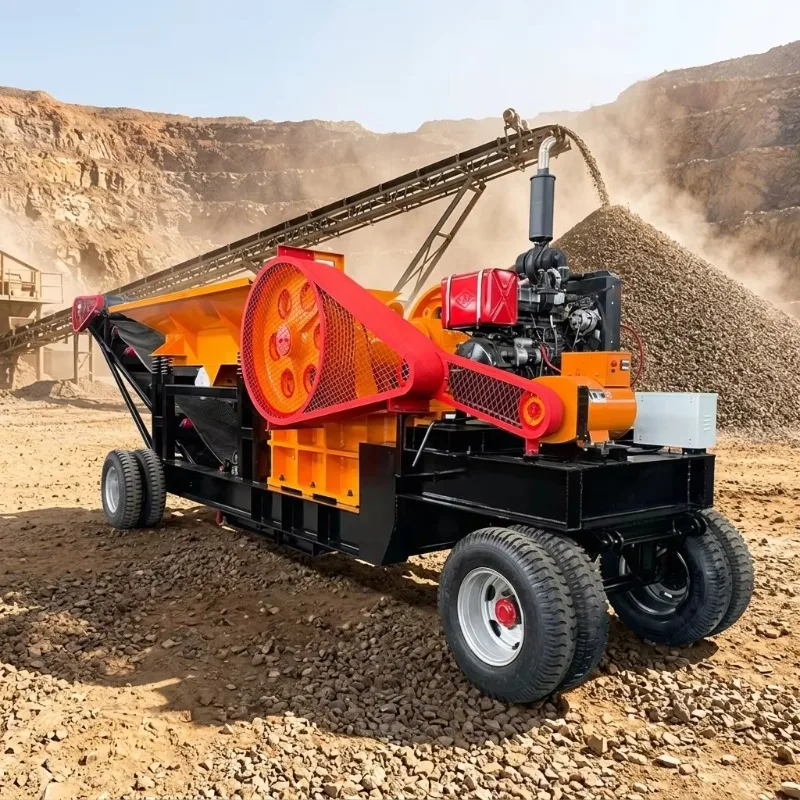 Customized 100tph Mining Gold Ore Rock Jaw Crusher Mobile Jaw Crusher Station Portable Stone Crushing Plant