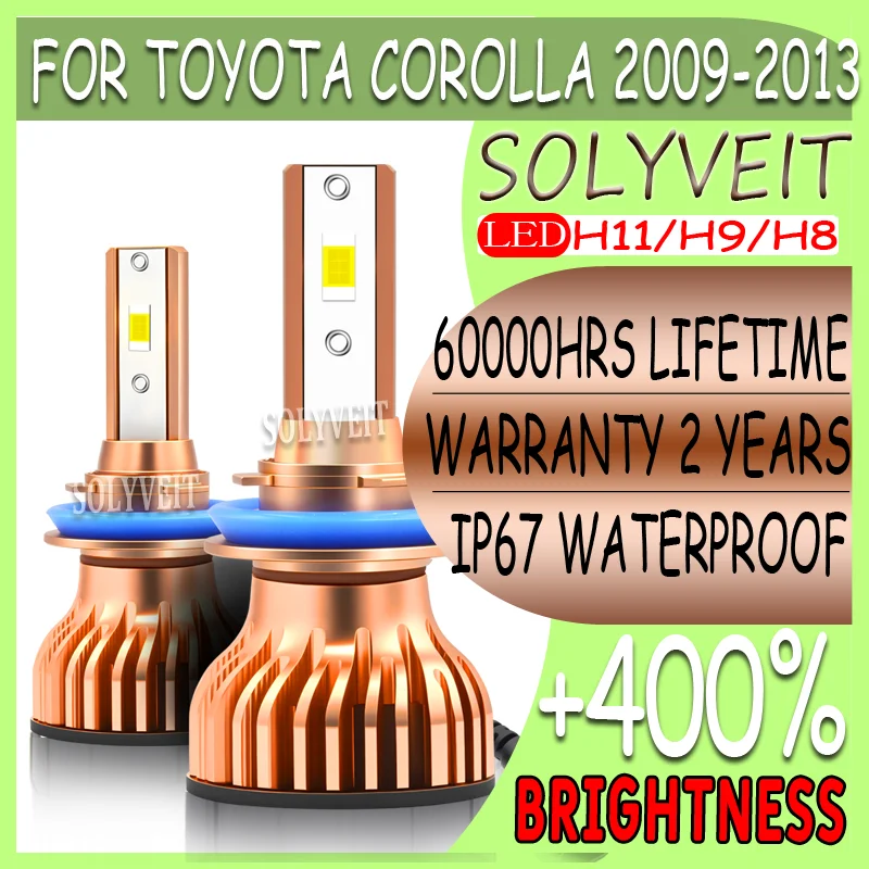 

Clear Night Vision Shockproof Waterproof Design High-Intensity H11 H9 LED Low Beam For Toyota Corolla 2009 2010 2011 2012 2013